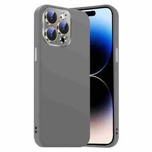 For iPhone 14 Pro Max Nano Lens Cover Liquid Silicone Phone Case(Titanium Gray)