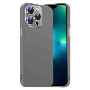 For iPhone 13 Pro Nano Lens Cover Liquid Silicone Phone Case(Titanium Gray)