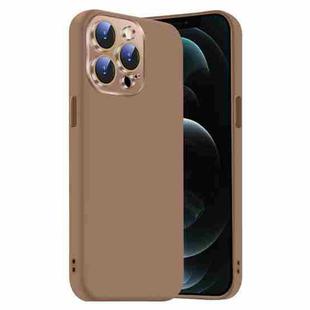 For iPhone 12 Pro Nano Lens Cover Liquid Silicone Phone Case(Desert Gold)