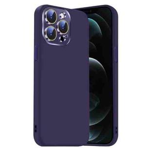 For iPhone 12 Pro Nano Lens Cover Liquid Silicone Phone Case(Dark Purple)