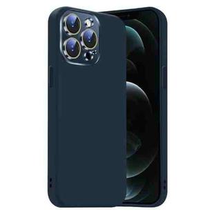 For iPhone 12 Pro Max Nano Lens Cover Liquid Silicone Phone Case(Titanium Blue)