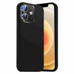 For iPhone 12 Nano Lens Cover Liquid Silicone Phone Case(Black)