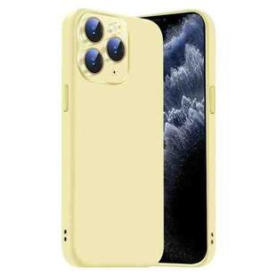 For iPhone 11 Pro Max Nano Lens Cover Liquid Silicone Phone Case(Yellow)