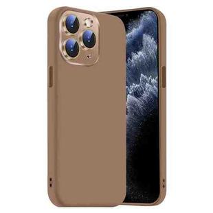 For iPhone 11 Pro Max Nano Lens Cover Liquid Silicone Phone Case(Desert Gold)