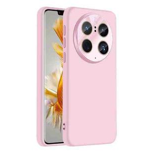 For Huawei Mate 50 Pro Nano Lens Cover Liquid Silicone Phone Case(Pink)