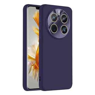 For Huawei Mate 50 Pro Nano Lens Cover Liquid Silicone Phone Case(Dark Purple)