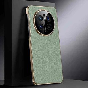 For Huawei Mate 70 Genuine Leather PC Phone Case(Green)