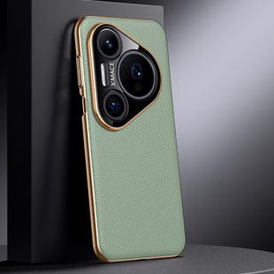 For Huawei Pura 80 Pro 5G Genuine Leather PC Phone Case(Green)