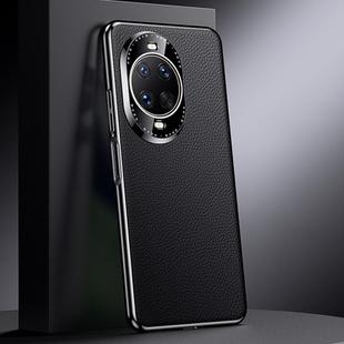 For Huawei nova 14 Ultra Genuine Leather PC Phone Case(Black)