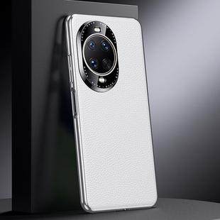 For Huawei nova 14 Ultra Genuine Leather PC Phone Case(White)