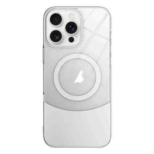 For iPhone 11 Pro Max Slim Color Contrast MagSafe PC Transparent Phone Case(Silver)