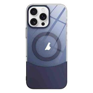For iPhone 11 Pro Max Slim Color Contrast MagSafe PC Transparent Phone Case(Purple)