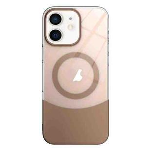 For iPhone 11 Slim Color Contrast MagSafe PC Transparent Phone Case(Gold)