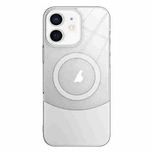 For iPhone 11 Slim Color Contrast MagSafe PC Transparent Phone Case(Silver)