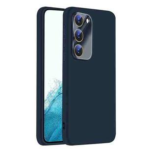 For Samsung Galaxy S22 5G Nano Lens Cover Liquid Silicone Phone Case(Titanium Blue)