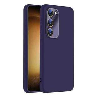 For Samsung Galaxy S23 5G Nano Lens Cover Liquid Silicone Phone Case(Dark Purple)