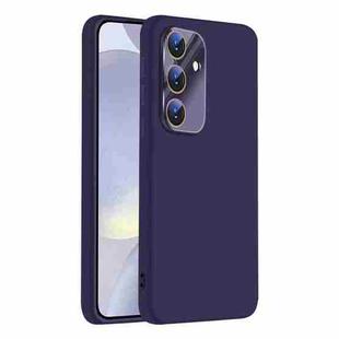 For Samsung Galaxy S24 5G Nano Lens Cover Liquid Silicone Phone Case(Dark Purple)