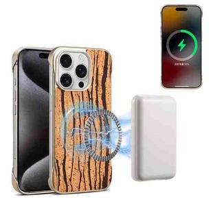 For iPhone 15 Pro Max Denior A18 WoodenPaint MagSafe Phone Case(Tree Pattern)