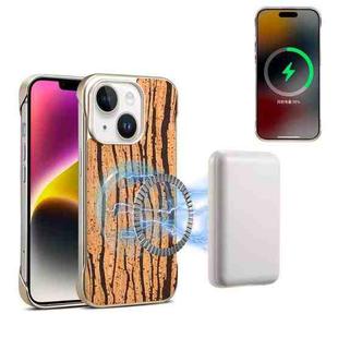 For iPhone 15 Plus / 14 Plus Denior A18 WoodenPaint MagSafe Phone Case(Tree Pattern)