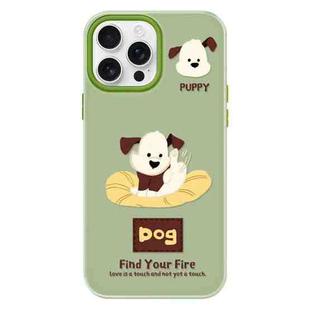 For iPhone 16 Pro Max Skin Feeling Jelly TPU Hybrid PC Phone Case(Enthusiastic Puppy Green)