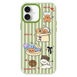 For iPhone 16 Plus Skin Feeling Jelly TPU Hybrid PC Phone Case(Doghouse Green)