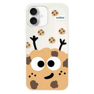 For iPhone 16 Plus Skin Feeling Jelly TPU Hybrid PC Phone Case(Cookie White)