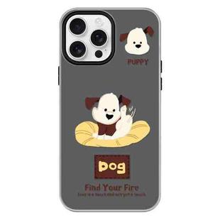 For iPhone 15 Pro Skin Feeling Jelly TPU Hybrid PC Phone Case(Enthusiastic Puppy Black)