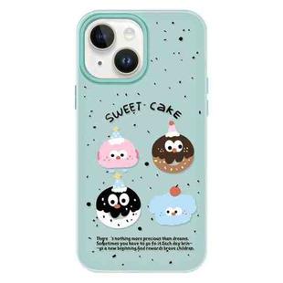 For iPhone 15 Plus Skin Feeling Jelly TPU Hybrid PC Phone Case(Little Monster Light Green)