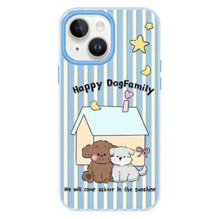 For iPhone 15 Plus Skin Feeling Jelly TPU Hybrid PC Phone Case(Dog Blue)