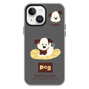 For iPhone 14 Plus Skin Feeling Jelly TPU Hybrid PC Phone Case(Enthusiastic Puppy Black)