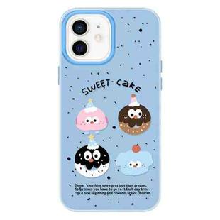 For iPhone 12 Skin Feeling Jelly TPU Hybrid PC Phone Case(Little Monster Blue)