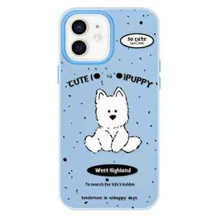 For iPhone 11 Skin Feeling Jelly TPU Hybrid PC Phone Case(Line Dog Blue)