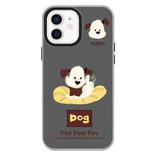For iPhone 11 Skin Feeling Jelly TPU Hybrid PC Phone Case(Enthusiastic Puppy Black)
