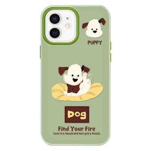 For iPhone 11 Skin Feeling Jelly TPU Hybrid PC Phone Case(Enthusiastic Puppy Green)