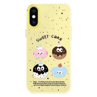 For iPhone X / XS Skin Feeling Jelly TPU Hybrid PC Phone Case(Little Monster Yellow)