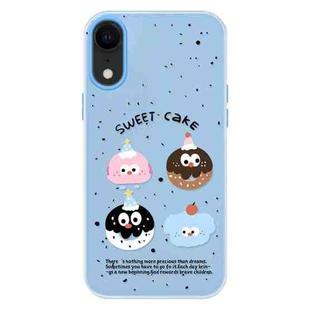 For iPhone XR Skin Feeling Jelly TPU Hybrid PC Phone Case(Little Monster Blue)