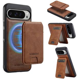 For Google Pixel 10 Pro XL LC.IMEEKE L3 Series Detachable RFID Card Bag Magsafe Phone Case(Brown)
