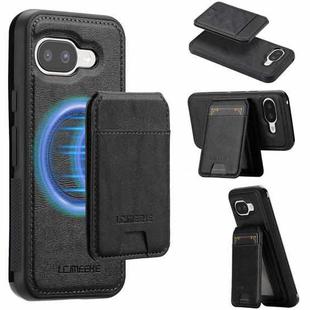 For Google Pixel 9a LC.IMEEKE L3 Series Detachable RFID Card Bag Magsafe Phone Case(Black)