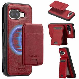 For Google Pixel 9a LC.IMEEKE L3 Series Detachable RFID Card Bag Magsafe Phone Case(Red)