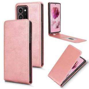 For HMD Skyline 5G Magnetic Vertical Flip Leather Phone Case(Rose Gold)