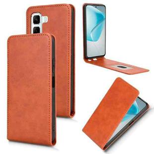 For Infinix Hot 50 5G Magnetic Vertical Flip Leather Phone Case(Brown)