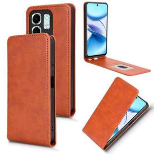 For Infinix Hot 50i 4G Magnetic Vertical Flip Leather Phone Case(Brown)