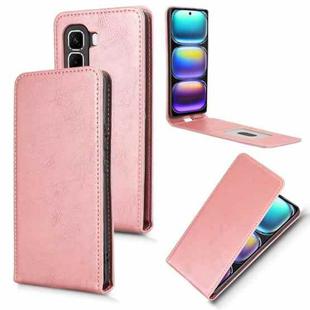 For Infinix Hot 50 Pro+ 4G Magnetic Vertical Flip Leather Phone Case(Rose Gold)