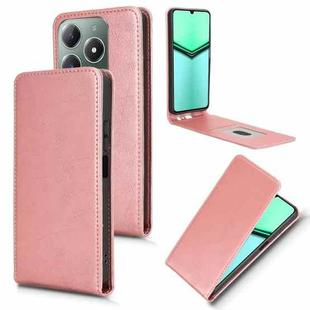 For Realme Note 60 4G / C63 4G / C61 4G Magnetic Vertical Flip Leather Phone Case(Rose Gold)