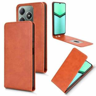 For Realme Note 60 4G / C63 4G / C61 4G Magnetic Vertical Flip Leather Phone Case(Brown)