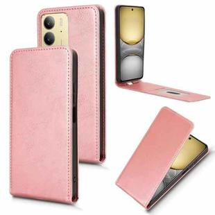 For Realme C75 4G Magnetic Vertical Flip Leather Phone Case(Rose Gold)