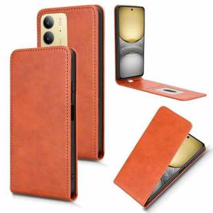 For Realme C75 4G Magnetic Vertical Flip Leather Phone Case(Brown)