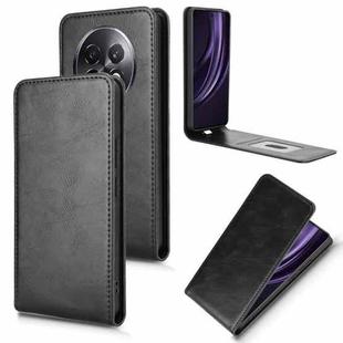 For Realme 13+ Magnetic Vertical Flip Leather Phone Case(Black)