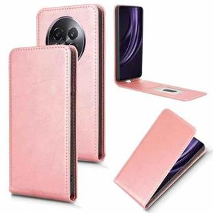 For Realme 13+ Magnetic Vertical Flip Leather Phone Case(Rose Gold)