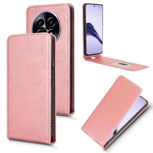 For Realme 14 Pro Lite / 13 Pro Global Magnetic Vertical Flip Leather Phone Case(Rose Gold)